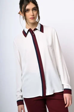 Camicia con profili a contrasto
