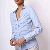 Camicia in cotone con arricciatura