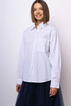 Camicia in cotone gessato