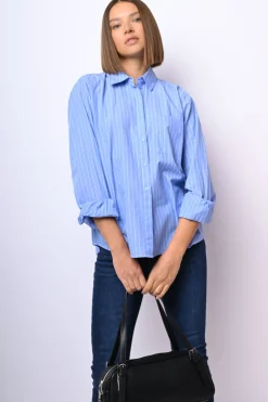 Camicia in cotone gessato