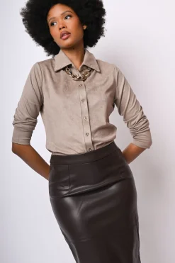 Camicia in faux suede