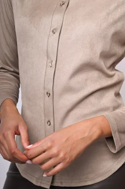 Camicia in faux suede