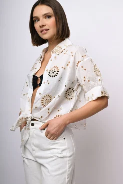 Camicia in pizzo Sangallo con nodo