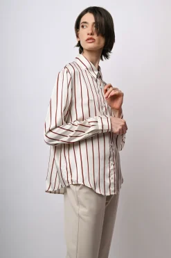 Camicia in raso a righe