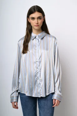 Camicia in raso a righe