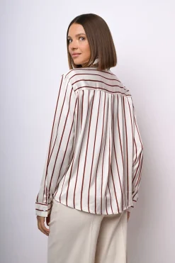 Camicia in raso a righe