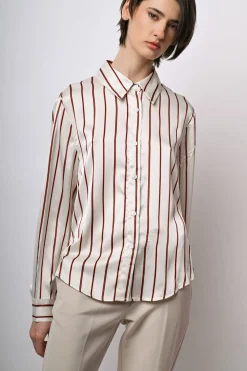 Camicia in raso a righe