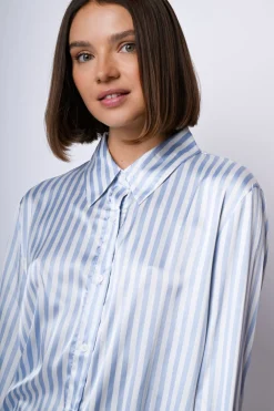 Camicia in raso a righe