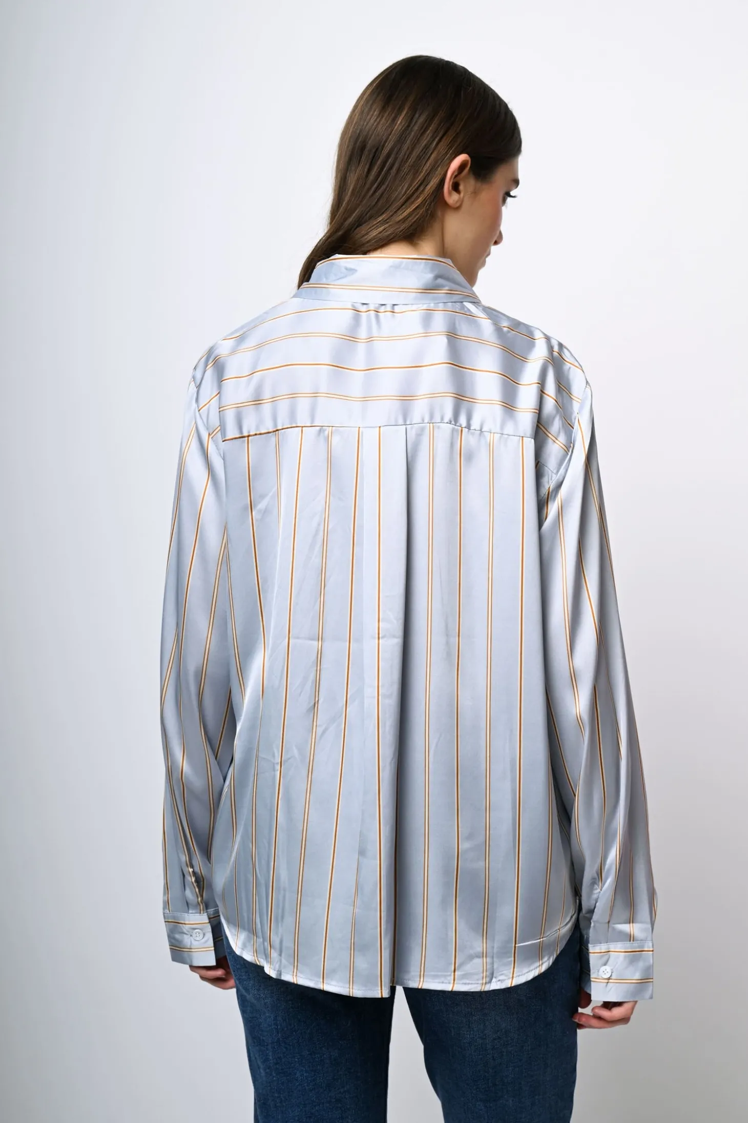 Camicia in raso a righe