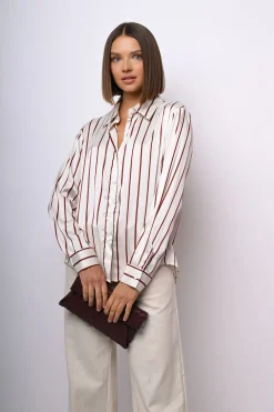 Camicia in raso a righe