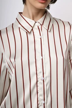 Camicia in raso a righe