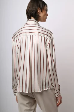 Camicia in raso a righe
