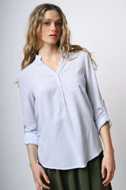 Camicia in viscosa con taschino