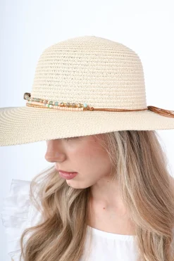 Cappello boho in rafia