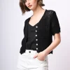 Cardigan crochet a maniche corte