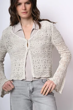 Cardigan in maglia crochet