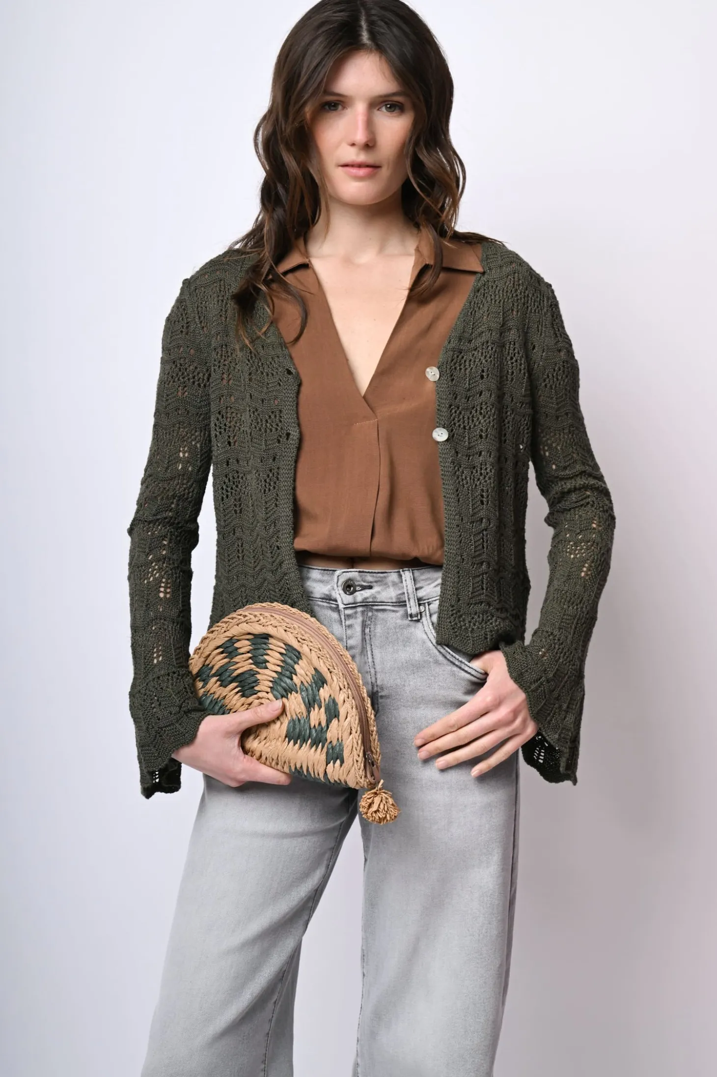 Cardigan in maglia crochet