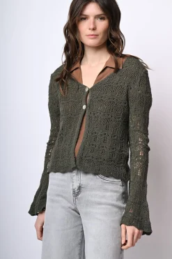 Cardigan in maglia crochet