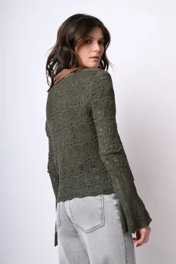 Cardigan in maglia crochet