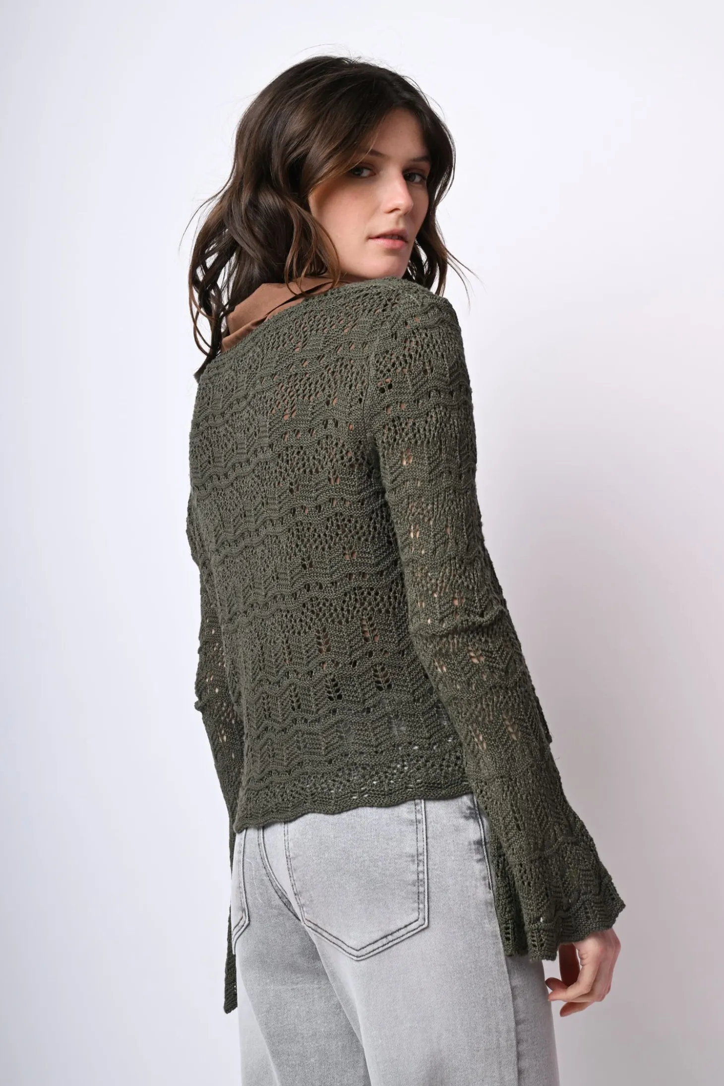 Cardigan in maglia crochet