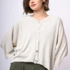 Cardigan in viscosa e lino