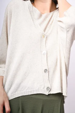 Cardigan in viscosa e lino