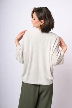 Cardigan in viscosa e lino