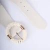 Cintura elastica con fibbia tonda in perline