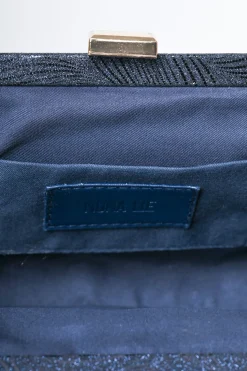 Clutch in tessuto lamé