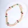 Collana a doppia catenella con pietre
