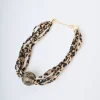 Collana in tessuto animalier con sfera