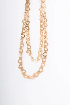 Collana lunga a doppio filo con cuori