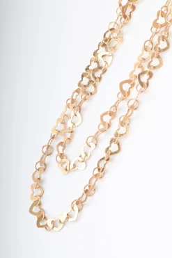 Collana lunga a doppio filo con cuori