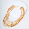 Collana multifili con pietra
