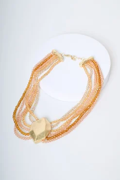 Collana multifili con pietra