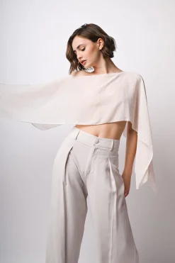 Coprispalle in georgette con strass