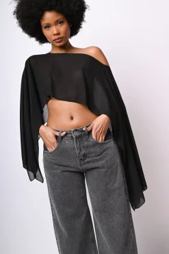 Coprispalle in georgette con strass