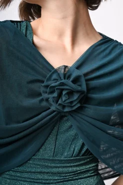 Coprispalle in tulle con rosa 3D
