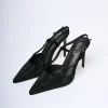 Décolleté slingback con strass