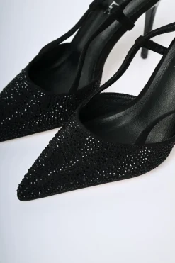 Décolleté slingback con strass