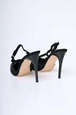 Décolleté slingback con strass