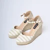 Espadrillas con zeppa a righe lurex
