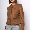 Giacca in faux suede con zip