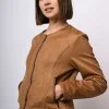 Giacca in faux suede con zip