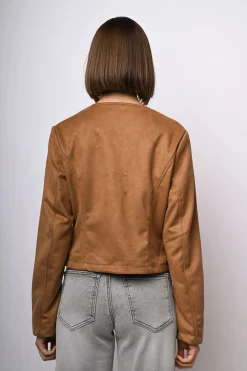 Giacca in faux suede con zip