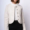 Giacca in similpelle con bottoni