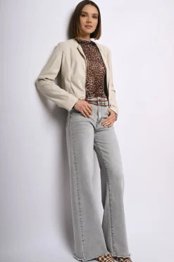 Giacca in similpelle con zip