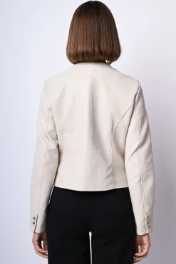 Giacca in similpelle con bottoni