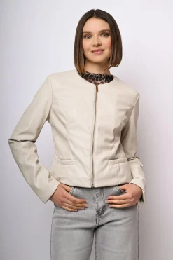 Giacca in similpelle con zip