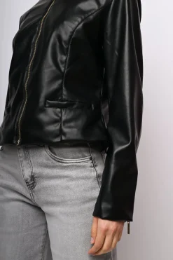 Giacca in similpelle con zip